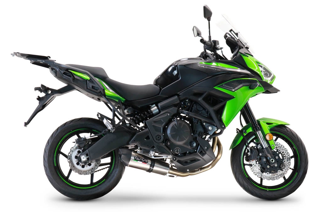 Pot echappement compatible avec Kawasaki Versys 650 2021-2022, Gpe Ann. Titanium, Pot échappement complet, non légal pour les pays de l'UE, avec db killer amovible 