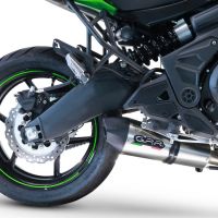 Pot echappement compatible avec Kawasaki Versys 650 2021-2022, Gpe Ann. Titanium, Pot échappement complet, non légal pour les pays de l'UE, avec db killer amovible 