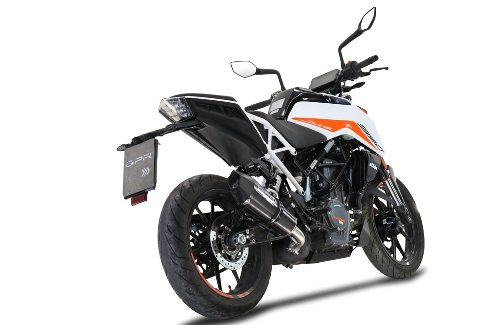 Exhaust compatible with Ktm 250 Duke 2021-2023, GP Evo4 Poppy, Slip-on exhaust including removable db killer and link pipe 