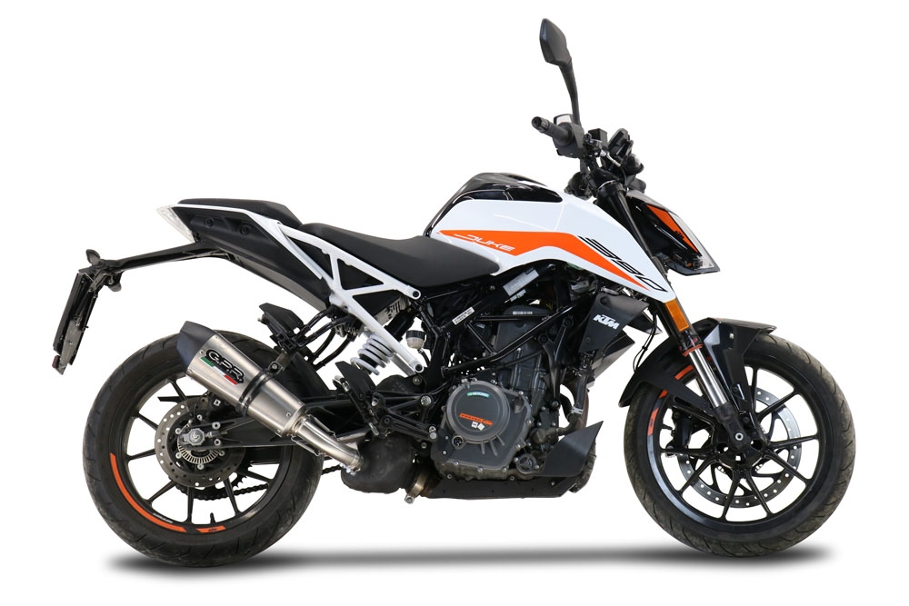 Exhaust compatible with Ktm 250 Duke 2021-2023, GP Evo4 Titanium, Slip-on exhaust including removable db killer and link pipe 