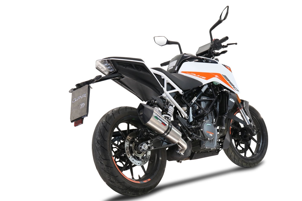 Exhaust compatible with Ktm 250 Duke 2021-2023, GP Evo4 Titanium, Slip-on exhaust including removable db killer and link pipe 