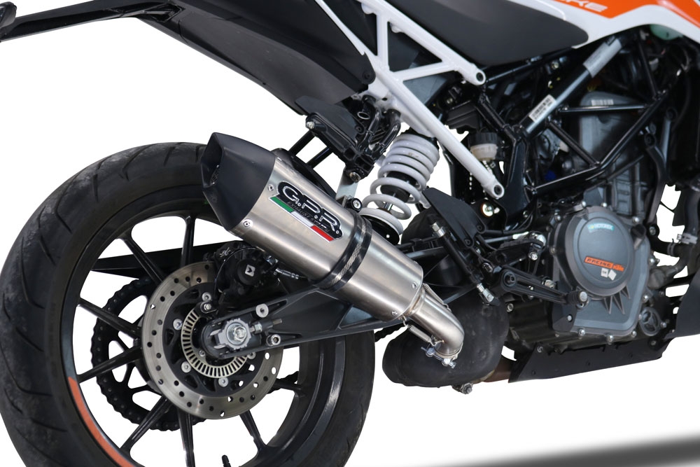 Exhaust compatible with Ktm 250 Duke 2021-2023, GP Evo4 Titanium, Slip-on exhaust including removable db killer and link pipe 