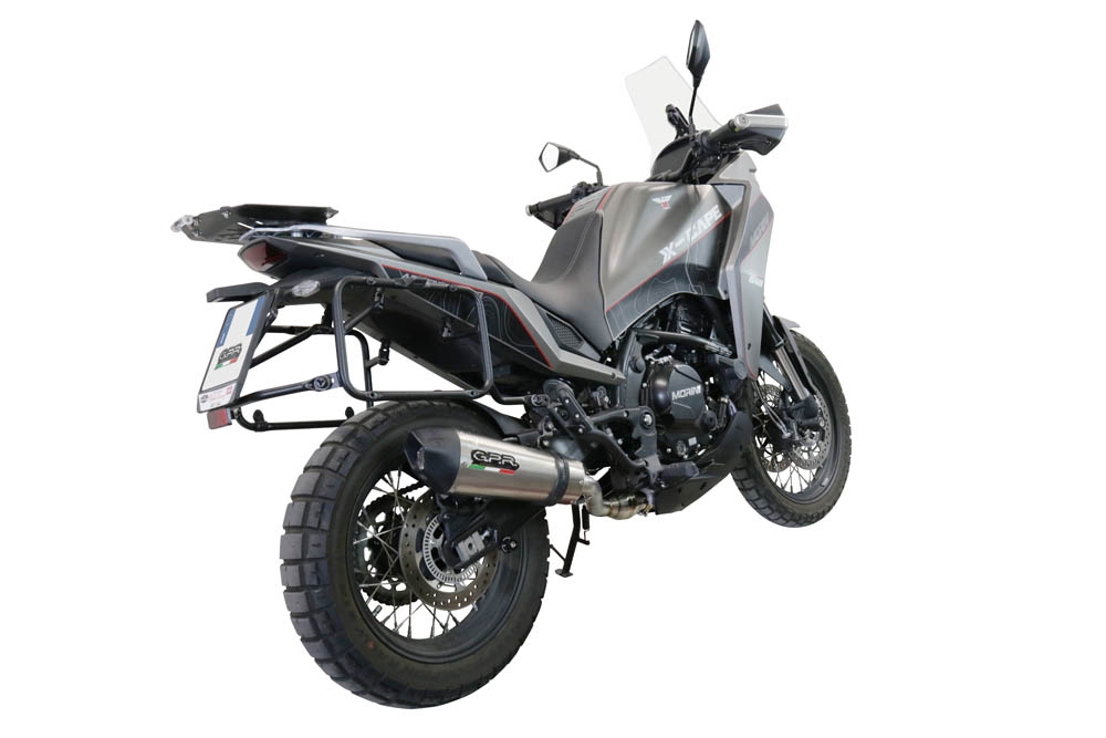 Pot echappement compatible avec Moto Morini X-CAPE 650 2021-2024, Gpe Ann. titanium, Système demi complet homologué,pas légal pour les marchés européens, y compris db killer amovible 