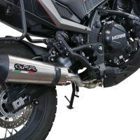 Pot echappement compatible avec Moto Morini X-CAPE 650 2021-2024, Gpe Ann. titanium, Système demi complet homologué,pas légal pour les marchés européens, y compris db killer amovible 