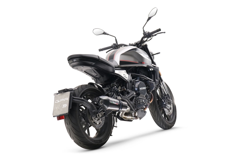 Pot echappement compatible avec Moto Morini Seiemmezzo Scr 2022-2024, Gpe Ann. Poppy, Système demi complet homologué,pas légal pour les marchés européens, y compris db killer amovible 