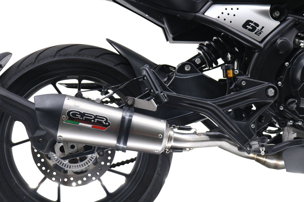 Exhaust compatible with Moto Morini Seiemmezzo Scr 2022-2024, Gpe Ann. titanium, Mid-Full system exhaust including removable db killer 