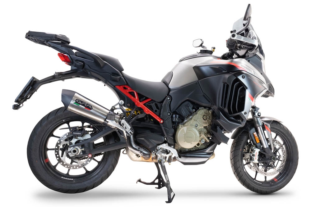 Exhaust compatible with Ducati Multistrada V4 S 2022-2024, GP Evo4 Titanium, Slip-on exhaust including removable db killer and link pipe 