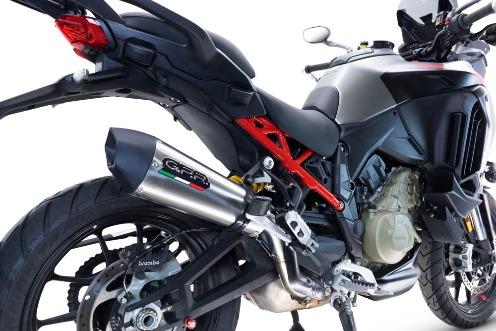 Exhaust compatible with Ducati Multistrada V4 S 2022-2024, GP Evo4 Titanium, Slip-on exhaust including removable db killer and link pipe 