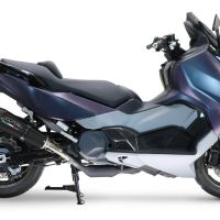 Exhaust compatible with Sym Maxsym TL 508 2021-2024, GP Evo4 Black Titanium, Slip-on exhaust including removable db killer and link pipe 