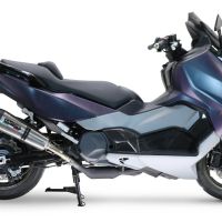 Exhaust compatible with Sym Maxsym TL 508 2021-2024, GP Evo4 Titanium, Slip-on exhaust including removable db killer and link pipe 