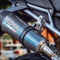 Pot echappement compatible avec Triumph Tiger 850 2020-2024, GP Evo4 Poppy, Échappement légal, homologué,silencieux avec db killer amovible et tuyau de liaison spécifique 