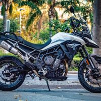 Pot echappement compatible avec Triumph Tiger 900 2020-2023, GP Evo4 Titanium, Échappement légal, homologué,silencieux avec db killer amovible et tuyau de liaison spécifique 