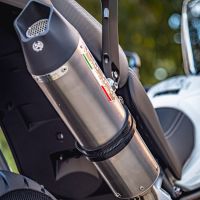 Pot echappement compatible avec Triumph Tiger 850 2020-2024, GP Evo4 Titanium, Échappement légal, homologué,silencieux avec db killer amovible et tuyau de liaison spécifique 