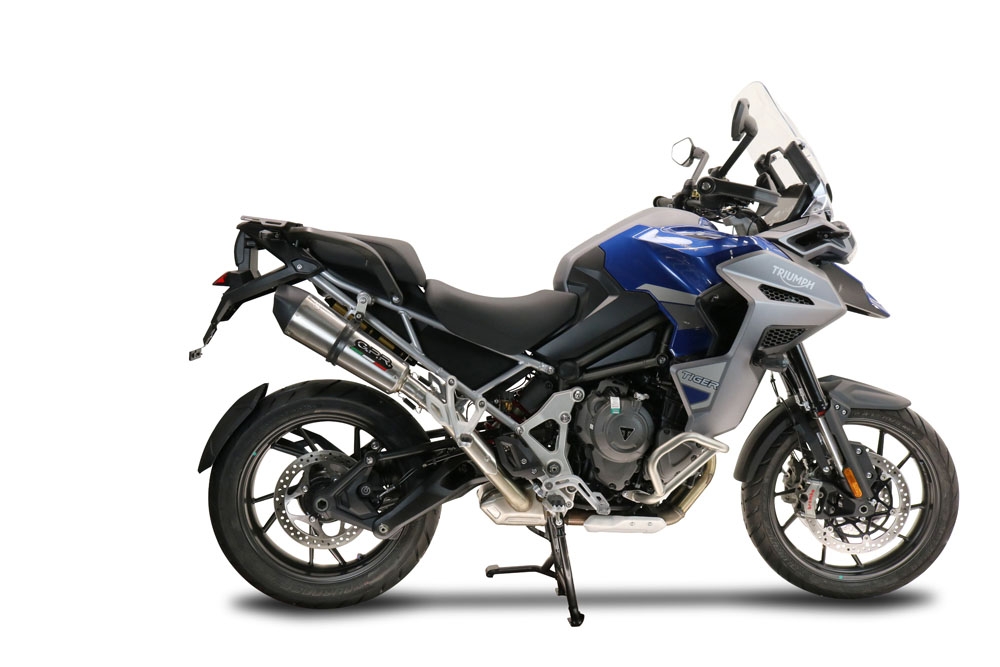 Exhaust compatible with Triumph Tiger 1200 Gt - Rally 2022-2024, GP Evo4 Titanium, Slip-on exhaust including removable db killer and link pipe 