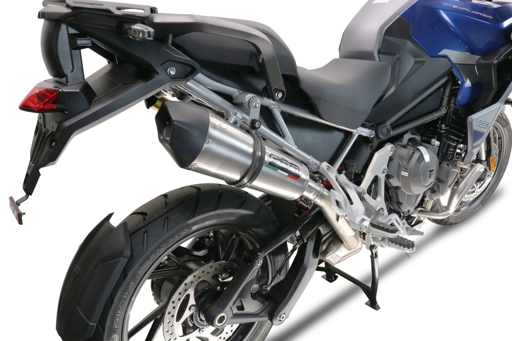 Exhaust compatible with Triumph Tiger 1200 Gt - Rally 2022-2024, GP Evo4 Titanium, Slip-on exhaust including removable db killer and link pipe 
