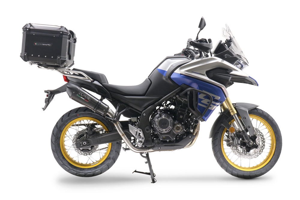 Exhaust compatible with Voge 525DSX 2023-2024, GP Evo4 Poppy, Slip-on exhaust including removable db killer and link pipe 