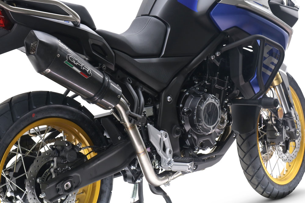 Exhaust compatible with Voge 525DSX 2023-2024, GP Evo4 Poppy, Slip-on exhaust including removable db killer and link pipe 