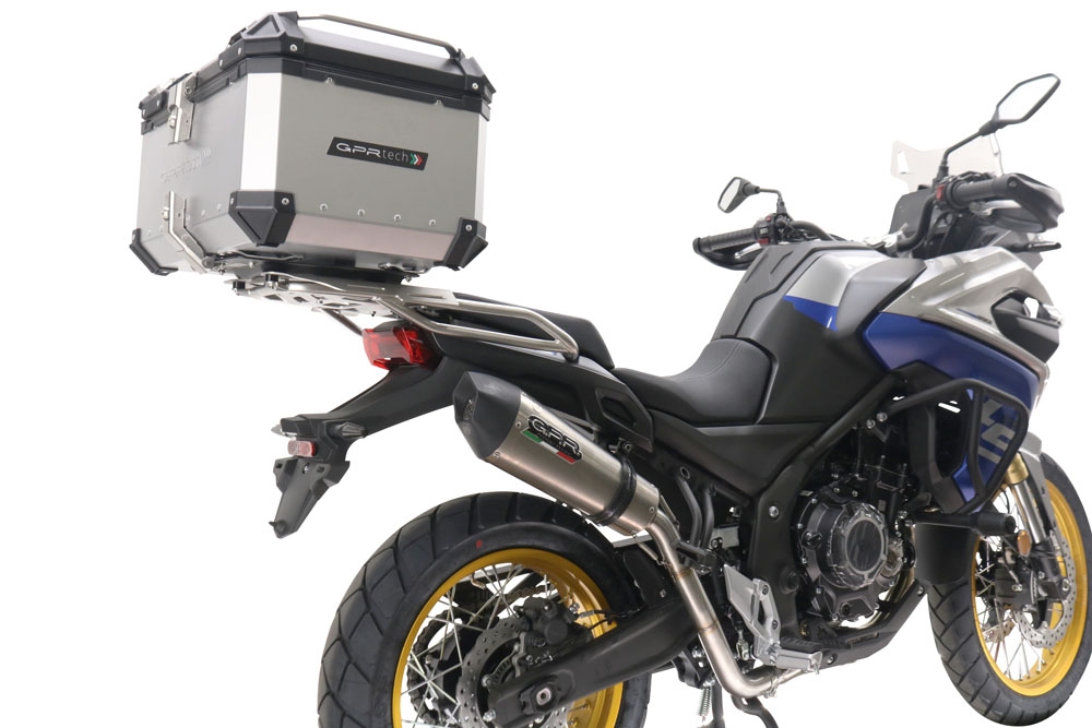 Exhaust compatible with Voge 525DSX 2023-2024, GP Evo4 Titanium, Slip-on exhaust including removable db killer and link pipe 