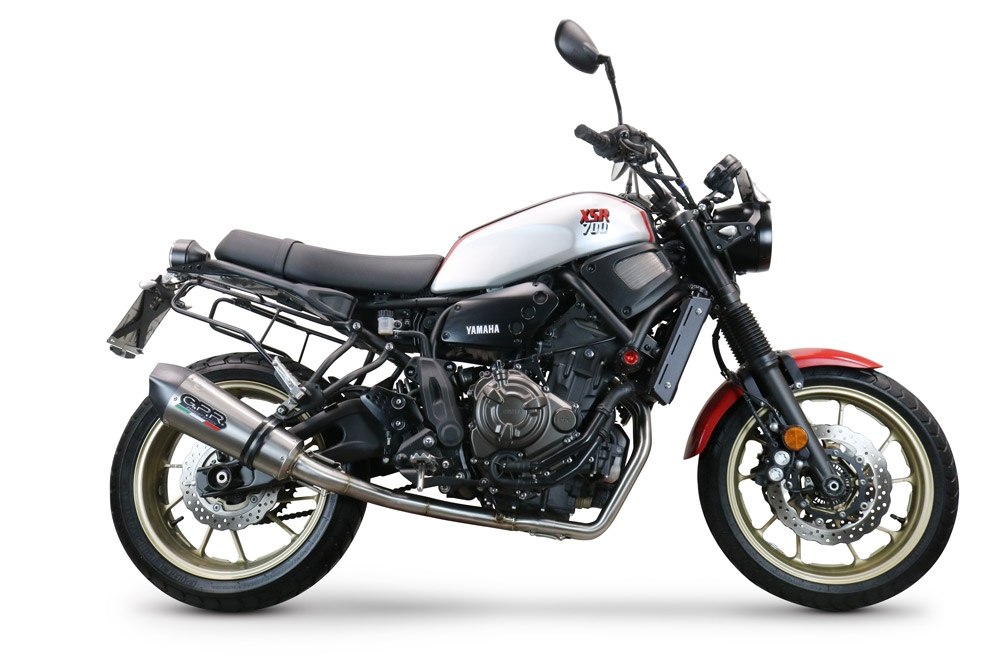 Pot echappement compatible avec Yamaha Xsr 700 2017-2020, Gpe Ann. titanium, Pot échappement complet, non légal pour les pays de l'UE, avec db killer amovible 