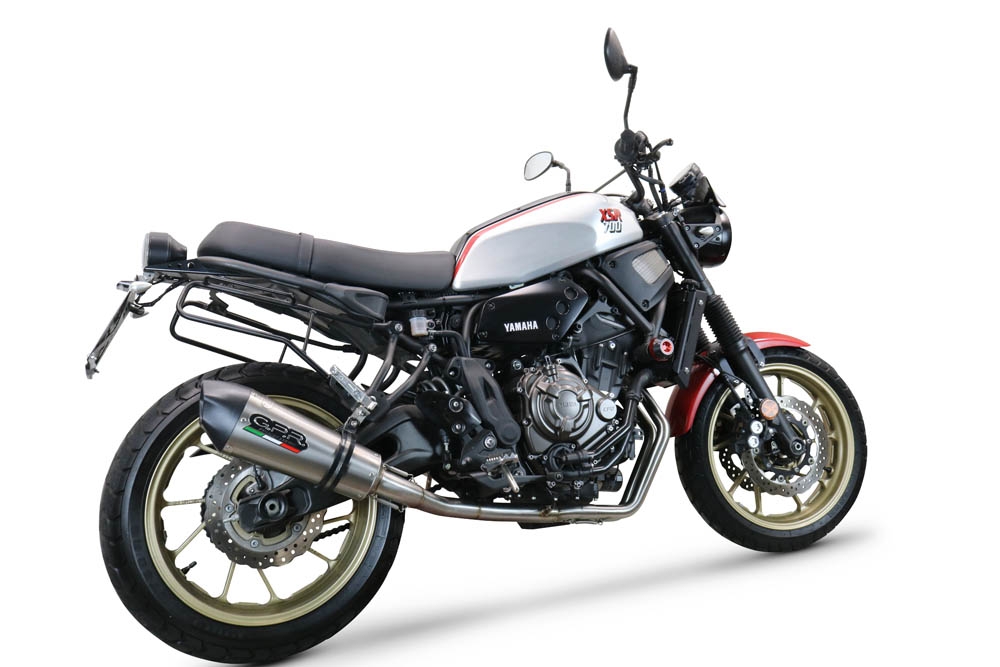 Pot echappement compatible avec Yamaha Xsr 700 2017-2020, Gpe Ann. titanium, Pot échappement complet, non légal pour les pays de l'UE, avec db killer amovible 