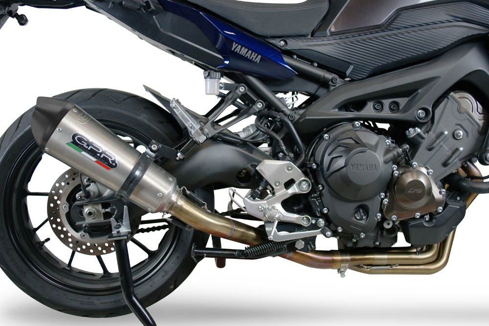 Pot echappement compatible avec Yamaha Mt-09 2021-2023, Gpe Ann. titanium, Pot échappement complet, non légal pour les pays de l'UE, avec db killer amovible 
