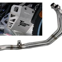 Exhaust compatible with Yamaha Tenere 700 2019-2020, Decatalizzatore + Paracoppa Titanio, Decat pipe more titanium skid plate 