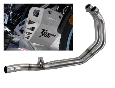 Exhaust compatible with Yamaha Tenere 700 2021-2024, Decatalizzatore + Paracoppa Titanio, Decat pipe more titanium skid plate 