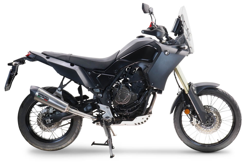 Exhaust compatible with Yamaha Tenere 700 2019-2020, GP Evo4 Titanium, Slip-on exhaust including removable db killer and link pipe 