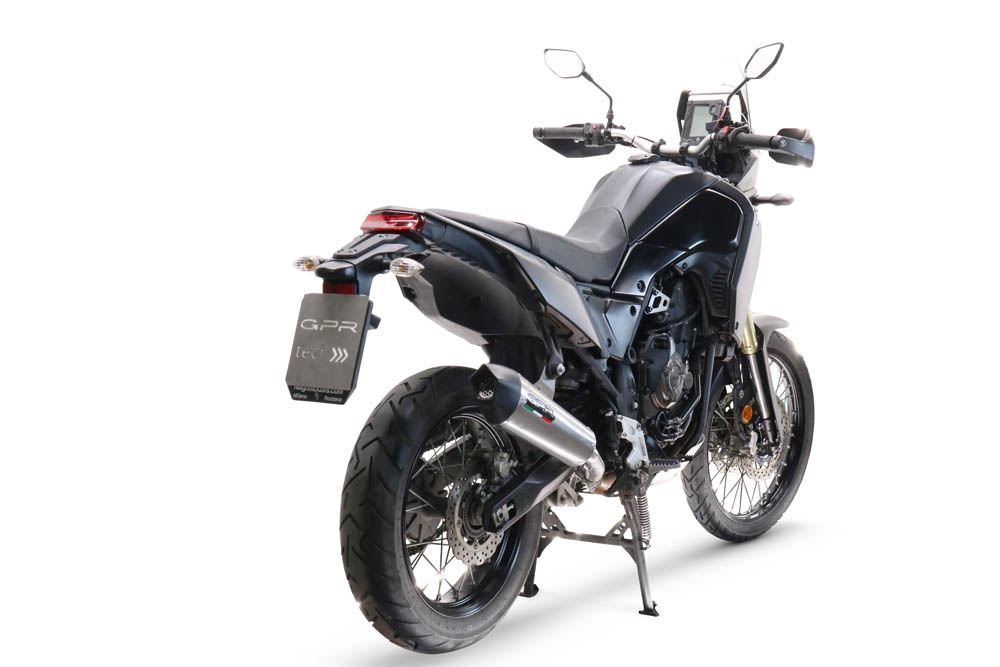 Exhaust compatible with Yamaha Tenere 700 2019-2020, GP Evo4 Titanium, Slip-on exhaust including removable db killer and link pipe 