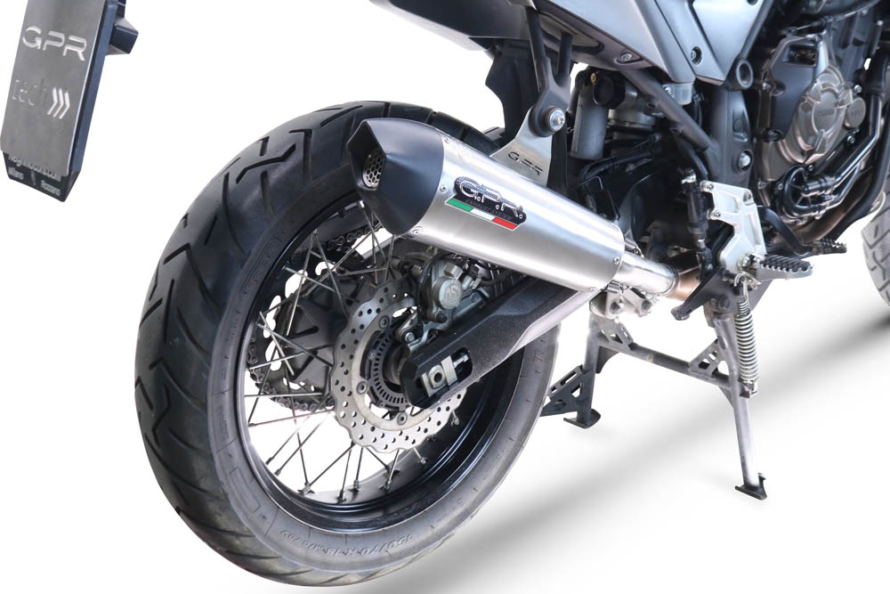 Exhaust compatible with Yamaha Tenere 700 2019-2020, GP Evo4 Titanium, Slip-on exhaust including removable db killer and link pipe 