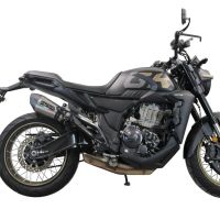 Exhaust compatible with Zontes 350 GK 2022-2024, GP Evo4 Titanium, Slip-on exhaust including removable db killer and link pipe 