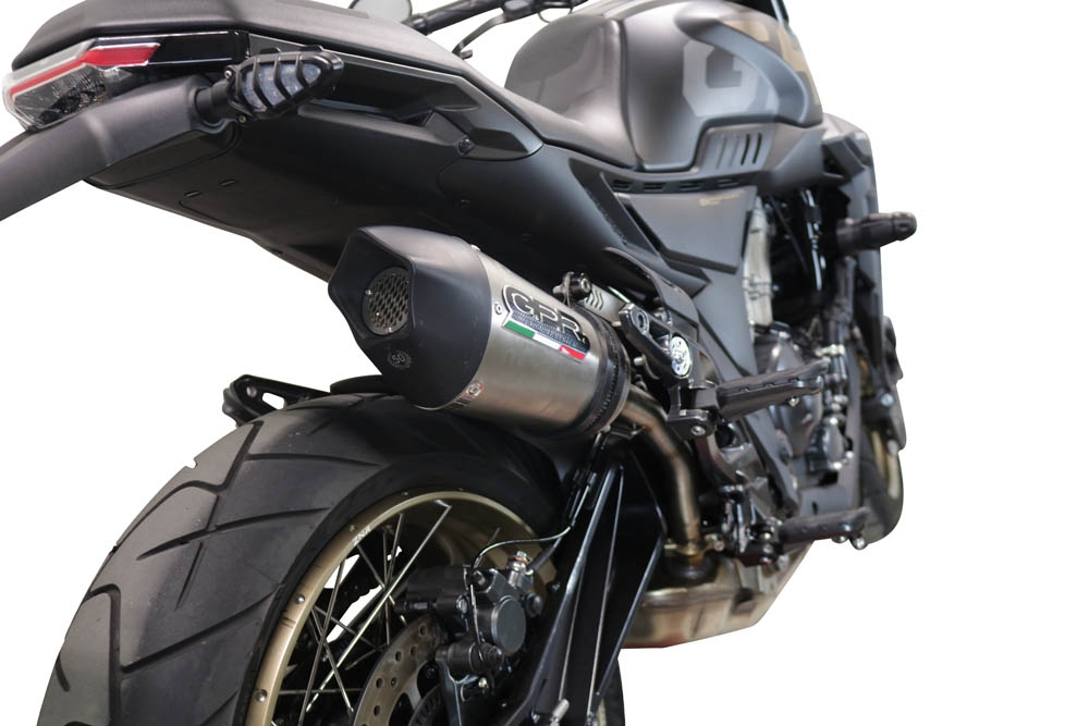 Exhaust compatible with Zontes 350 GK 2022-2024, GP Evo4 Titanium, Slip-on exhaust including removable db killer and link pipe 