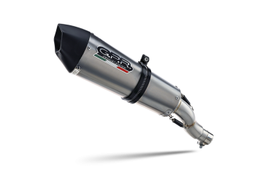 Exhaust compatible with Kawasaki Versys 650 2006-2014, Gpe Ann. titanium, Slip-on exhaust including removable db killer and link pipe 