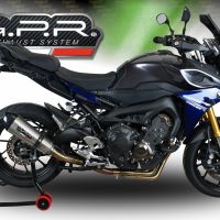 Pot echappement compatible avec Yamaha Mt-09 Tracer 900 2015-2016, Gpe Ann. titanium, Homologué et légal, système d'échappement complet, avec db killer amovible 