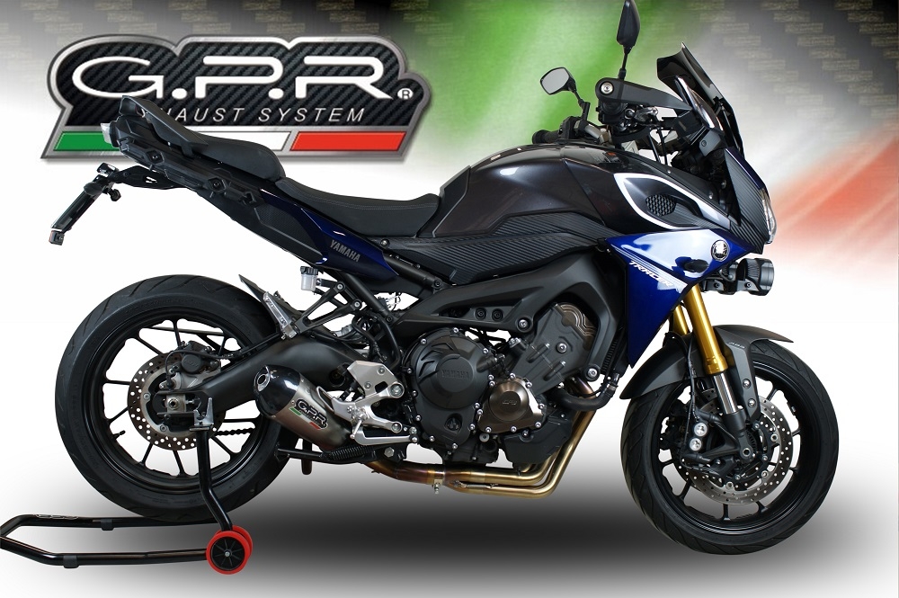Pot echappement compatible avec Yamaha Tracer 9 GT 2021-2024, Gpe Ann. titanium, Pot échappement complet, non légal pour les pays de l'UE, avec db killer amovible 