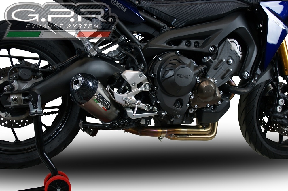 Pot echappement compatible avec Yamaha Tracer 9 GT 2021-2024, Gpe Ann. titanium, Pot échappement complet, non légal pour les pays de l'UE, avec db killer amovible 