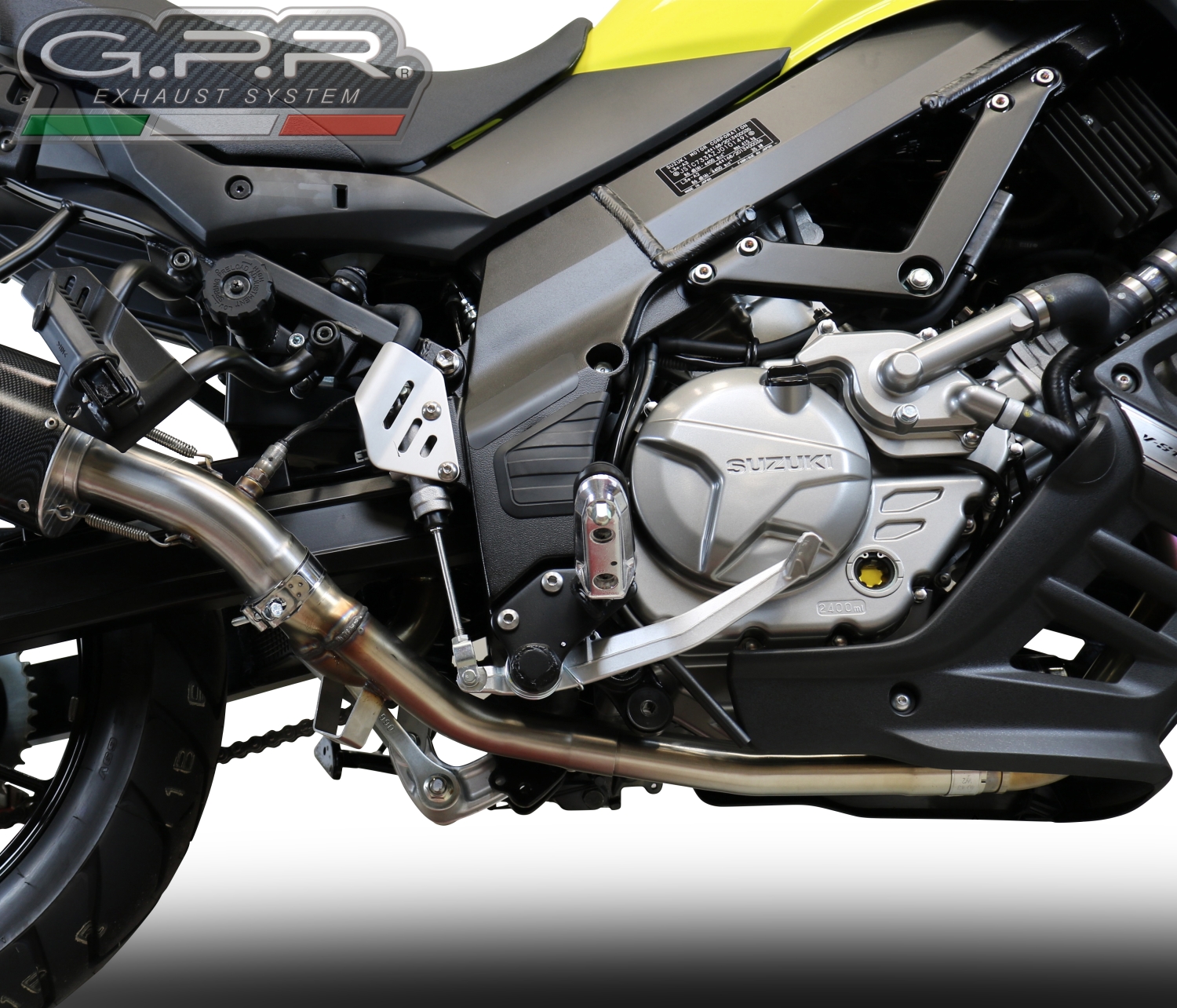 Pot echappement compatible avec Suzuki V-Strom 650 2021-2025, Gpe Ann. Poppy, Système demi complet homologué,pas légal pour les marchés européens, y compris db killer amovible 